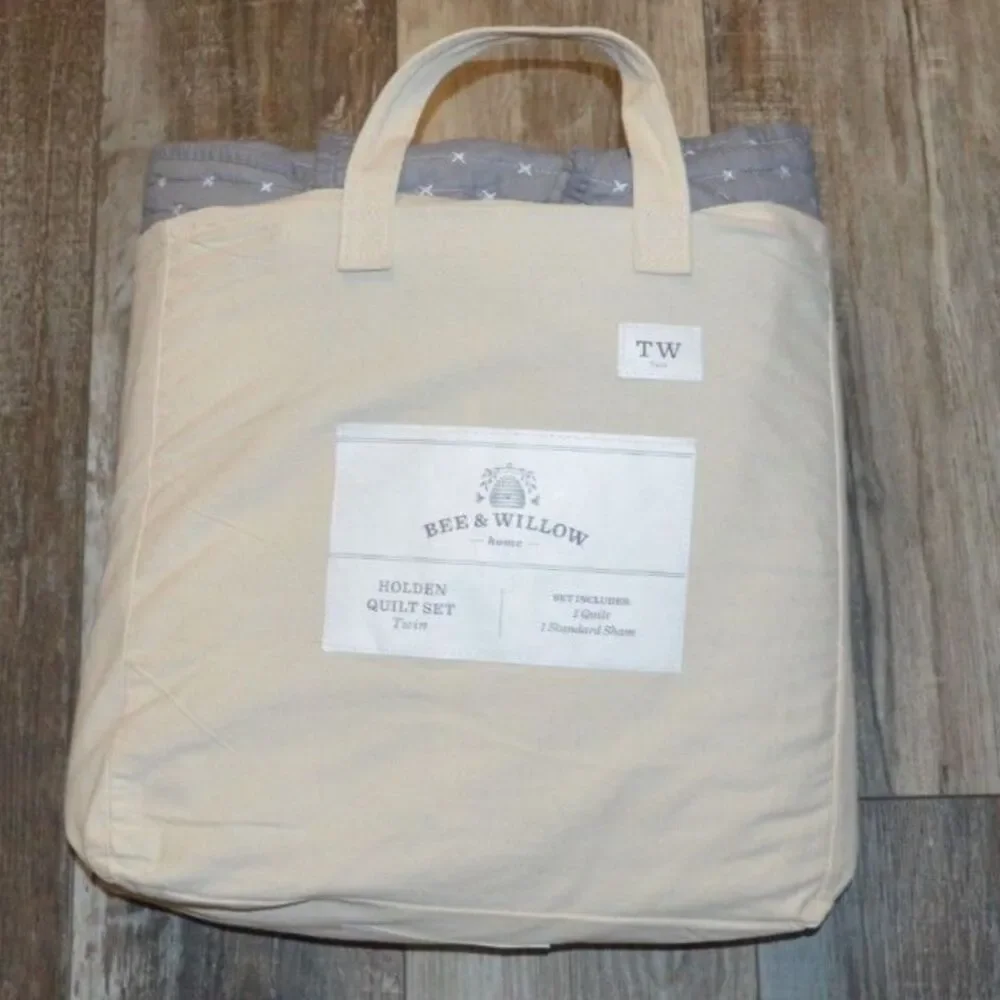 New In Package Bee & Willow Holden Twin Quilt Sham Set Reversible 100% Cotton